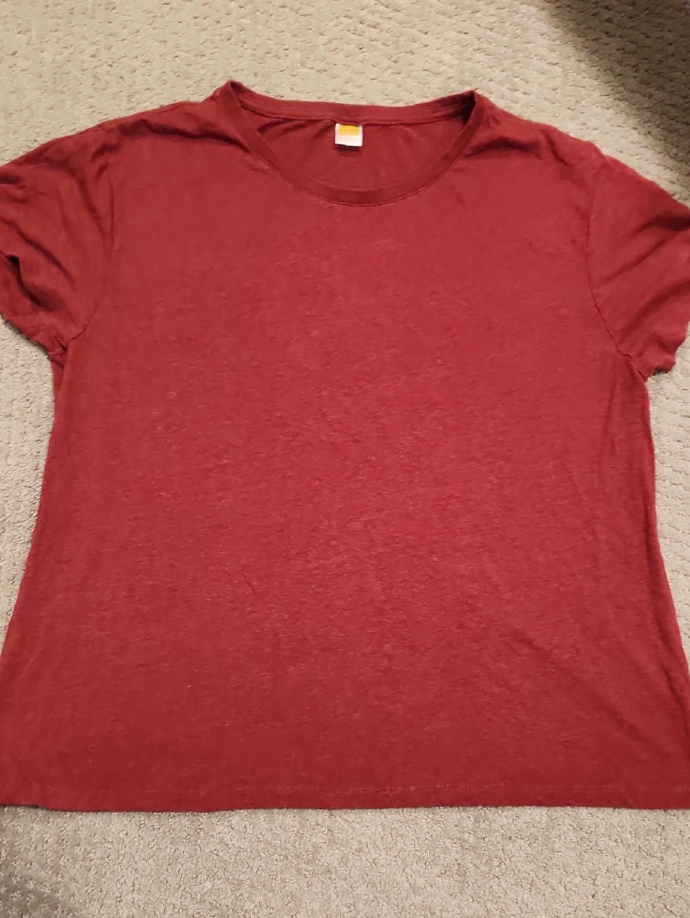 NEW ONNO HEMP Simple Crewneck T-Shirt in Deep Red XXL